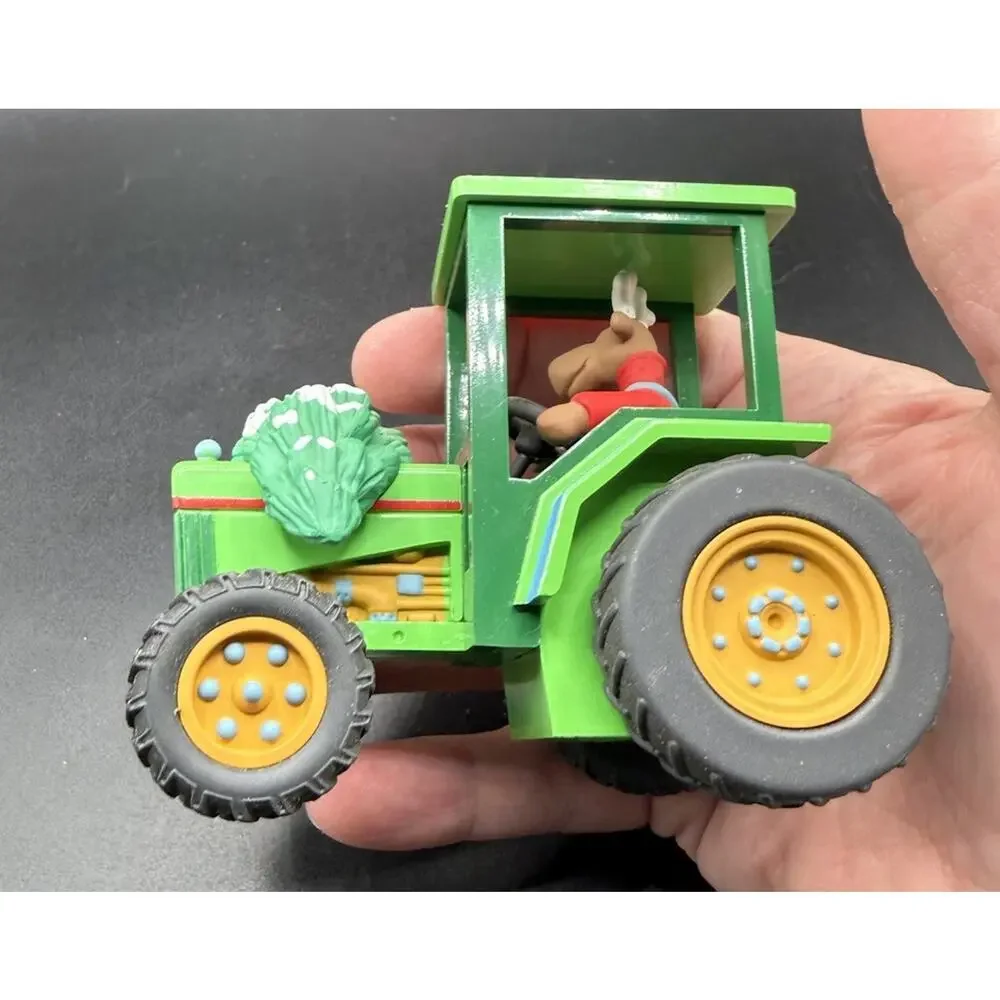 1996 Hallmark Ornament Holiday Haul Reindeer Tractor ARTIST Signed! No Box -Lo16